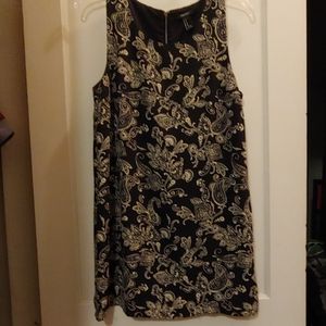 Forever 21 A-line mini dress. Black/cream floral.